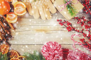 Noel arka plan. Seçici odak. 