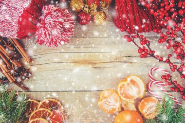 Noel arka plan. Seçici odak. 