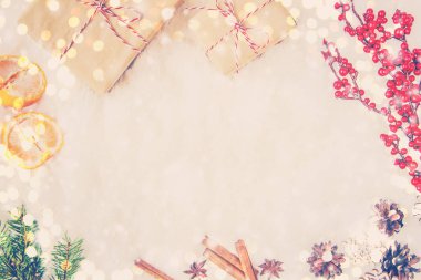 Noel arka plan. Seçici odak. 