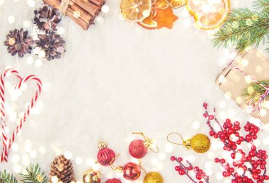 Noel arka plan. Seçici odak. 