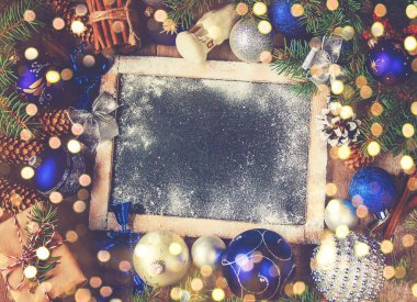 Noel arka plan. Seçici odak. 