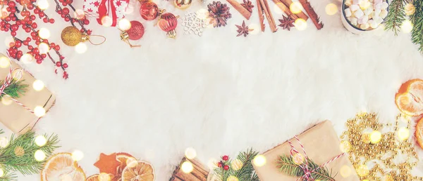 Noel arka plan. Seçici odak. 