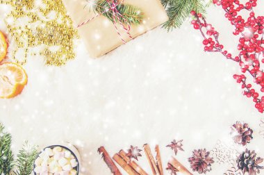 Noel arka plan. Seçici odak. 