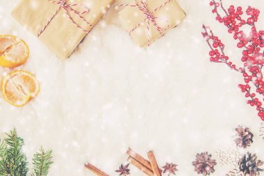 Noel arka plan. Seçici odak. 