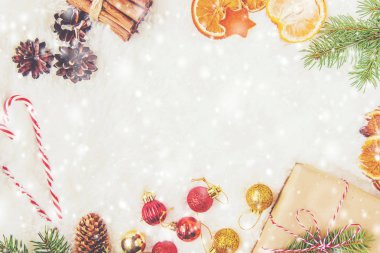 Noel arka plan. Seçici odak. 