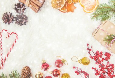 Noel arka plan. Seçici odak. 