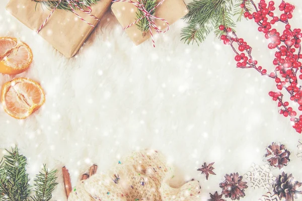 Noel arka plan. Seçici odak. 