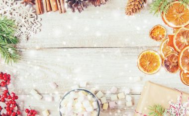 Noel arka plan. Seçici odak. 