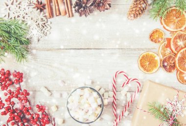 Noel arka plan. Seçici odak. 