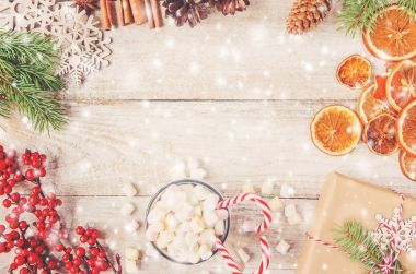 Noel arka plan. Seçici odak. 