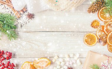 Noel arka plan. Seçici odak. 