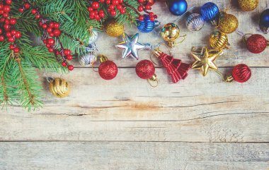 Noel arka plan. Seçici odak. 