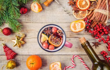 Noel içkisi. Seçici odak.