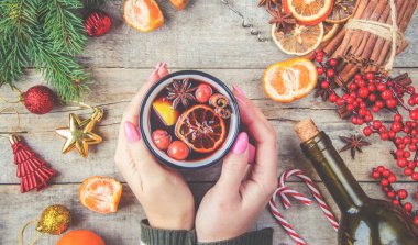 Noel içkisi. Seçici odak.