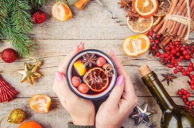 Noel içkisi. Seçici odak.