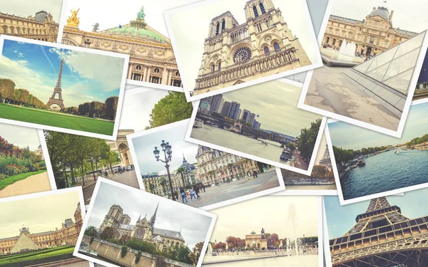 Collage Frankrike Paris Selektivt Fokus — Stockfoto
