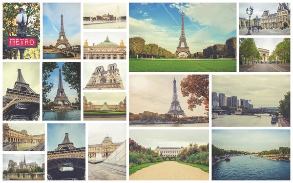 Коллаж Франция Париж Селективный Фокус — стоковое фото