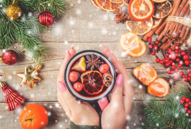 Noel içkisi. Seçici odak.