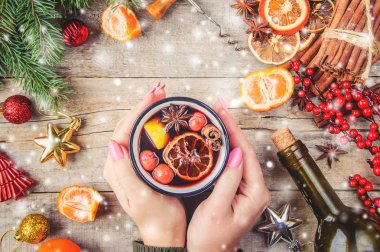 Noel içkisi. Seçici odak.
