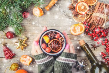 Noel içkisi. Seçici odak.