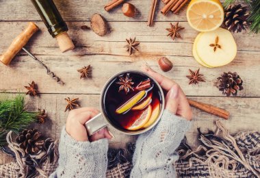 Noel içkisi. Seçici odak.