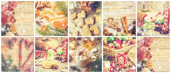 Collage Foto Natale — Foto Stock