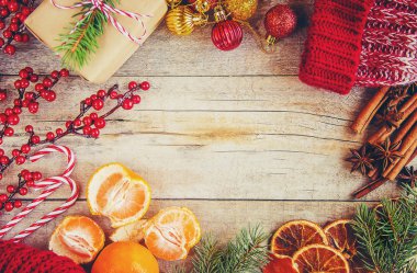 Noel arka plan. Seçici odak. 