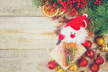 Noel arka plan. Seçici odak. 