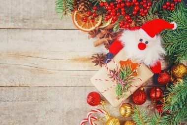 Noel arka plan. Seçici odak. 