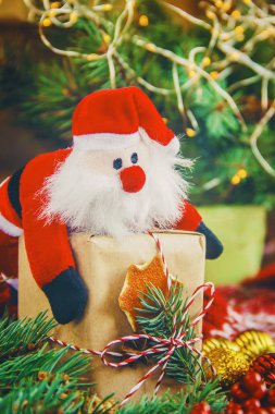 Noel arka plan. Seçici odak. 