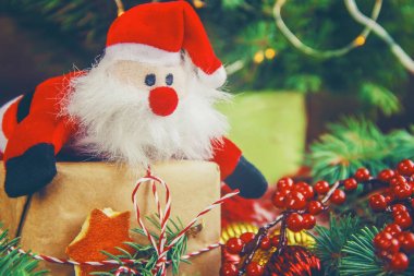 Noel arka plan. Seçici odak. 