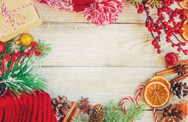 Noel arka plan. Seçici odak. 