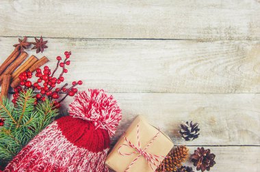 Noel arka plan. Seçici odak. 