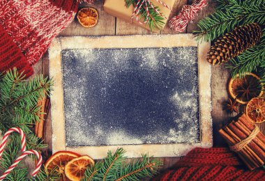 Noel arka plan. Seçici odak. 