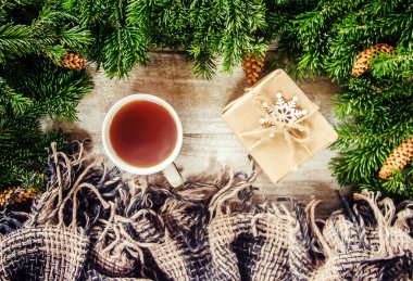 Noel arka plan. Seçici odak. 