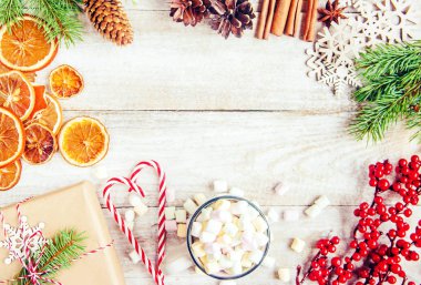 Noel arka plan. Seçici odak. 