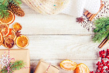 Noel arka plan. Seçici odak. 