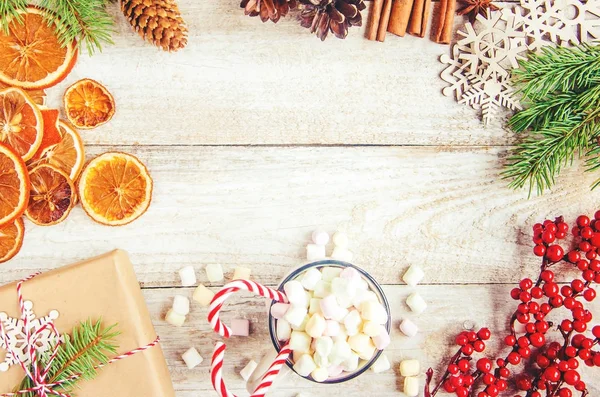 Noel arka plan. Seçici odak. 