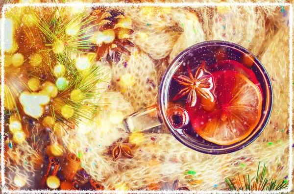 Noel içkisi. Seçici odak.