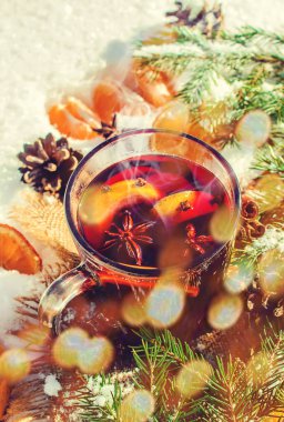 Noel içkisi. Seçici odak.