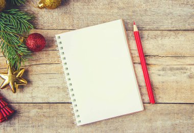 Noel Baba'ya mektup. Seçici odak.