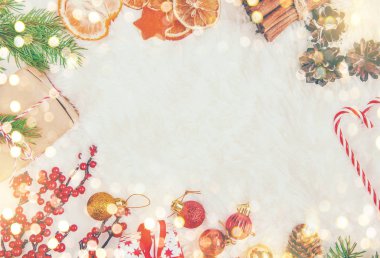 Noel arka plan. Seçici odak. 