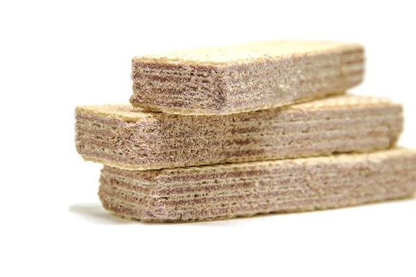 Wafers White Background Isolate Selective Focus — Stock Photo, Image