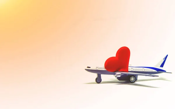 Самолет Сердце Селективный Фокус — стоковое фото