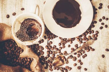 Kahve çekirdeği. Seçici odak.