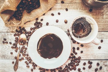 Kahve çekirdeği. Seçici odak.