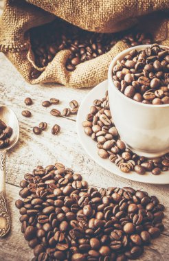 Kahve çekirdeği. Seçici odak.