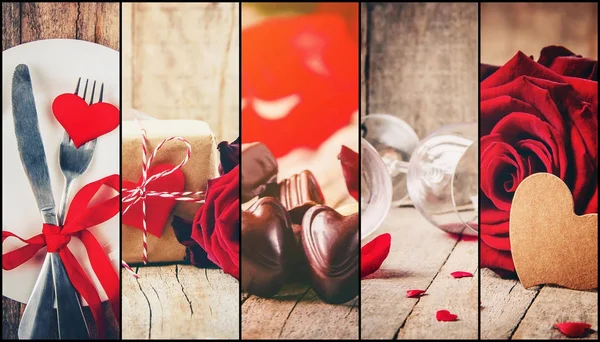 Collage Love Romance Selective Focus — Stock Photo, Image