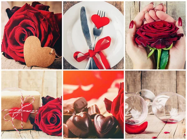 Collage Love Romance Selective Focus — Stock Photo, Image