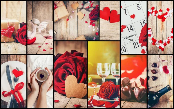 Collage Love Romance Selective Focus — Stock Photo, Image